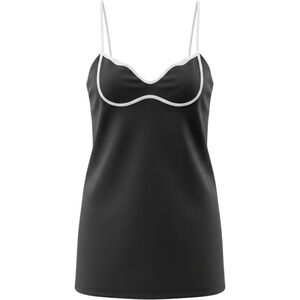 Move With You Black Athletic Tennis Dress White Piping JA22039 Womens XL